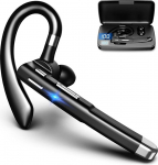 Bluetooth-Ohrh&ouml;rer, Einohriges, Drehbares Freisprech-Headset mit Akku-Display und Ladeh&uuml;lle das Autofahren Im B&uuml;ro (520 zweite Generation)