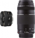 Canon EF 50 mm F1.4 USM Standard Lens (58 mm Filter Thread) Black & EF 75-300 mm F4.0-5.6 III Zoom Lens (58 mm Filter Thread) Black