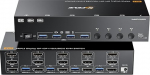 KVM Switch 3 monitori 4 PC, 2 DisplayPort + 1 HDMI USB 3.0 KVM Switch, toetab 4K@60Hz 3 arvutit, mis jagavad 2 DP-monitori, klaviatuuri ja hiirt