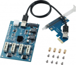 PCI-E X1 kuni 4 PCI-E X1 pesa, PCI Express Multiplier Riser Card Bitcoin Miner seade
