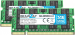 BRAINZAP 4GB DDR2 RAM SO-DIMM PC2-5300S 2Rx8 667 MHz 1.8V CL5 S&uuml;learvuti m&auml;lumoodul (2 x 2GB)