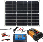 Solarstromsystem Kit - 30A Solarladeregler Set Mit 500W Wechselrichter Ladeger&auml;t Und USB Anschl&uuml;ssen, Kompaktes Solarpanel Energie Steuerungssystem F&uuml;r Off Grid Anwendungen
