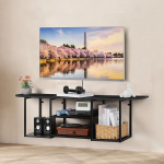 UOMIO ujuv TV-kapp 120 cm, matt must - kaasaegne seinale paigaldatav madallaud avatud lahtritega, vastupidav meelelahutuskeskus elutuppa t&ouml;&ouml;stuslikus v&auml;limuses