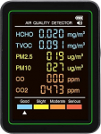 Cuifati 6-in-1-Luftqualit&auml;tsmonitor, Tragbarer CO2-Detektor, Innentester f&uuml;r CO2 TVOC HCHO Temp-Luftfeuchtigkeit, Professionelles Luftqualit&auml;tsmessger&auml;t f&uuml;r Zuhause, B&uuml;ro, Auto, Hotel
