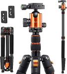 VICTIV 205 cm Professional Tripod for Camera, Aluminium Alloy Travel Tripod for DSLR, 360 Degree Ball Head with 38 mm Load Weight is 10 kg, Removable Monopod with Carry Bag - Orange