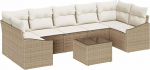 Rantry 8-teiliges Garten-Sofa-Set mit Kissen Beige Poly-Rattan Gartenlounge Model3346641