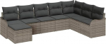 Rantry 8-teiliges Garten Sofa Set mit Kissen Grau Poly Rattan, 2-Sitzer Garten Sofa mit Kissen Grau Poly Rattan Gartenlounge Model3345819