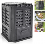 HECHT plastist termokomposter - Kiirkomposter praktilise pistikupesas&uuml;steemiga - vastupidav ja kvaliteetne komposter - ilmastikukindel komposter aiaj&auml;&auml;tmetele ja orgaanilistele j&auml;&auml;tmetele - 360 liitrine mahuti