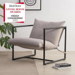 Zinus Aidan Aidan Extra Large Sling Accent Chair 78 x 69 x 78 cm - metallraamiga ja purustatud vahtpolstriga tugitool - helebeež