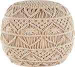 Beliani Kayseri Pouf Kootud istmepadi 40 x 40 cm &uuml;mmargune puuvillane padi Beež