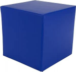 ATC Handels GmbH Step tugipadi kunstnahast kattega 5 m&otilde;&otilde;tmes: 50 x 50 x 50 cm - Vahepealne tugipadi, istmekuubik, kunstnahk, nimmepadi (sinine).