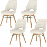 WAFTING s&ouml;&ouml;gitoa toolid, puidust jalad, 4 tooli, p&ouml;&ouml;ratav 360&deg;, madalate k&auml;etugedega s&ouml;&ouml;gitoa toolid, p&ouml;&ouml;gijalgadega tool sobib s&ouml;&ouml;gituppa, k&ouml;&ouml;ki, elutuppa ja garderoobi.