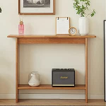 JOSIAHCQ konsoollaud puidust riiulitega &otilde;huke konsoollaud koridorilaud kohvilaud &uuml;he riiuliga diivani taha elutuppa (80 x 20 x 75,5 cm / 31,5 x 7,9 x 29,7 tolli)