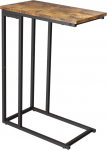 Yusong V&auml;ike C-kujuline k&uuml;ljelaud Slim Coffee Side Tables Glide Under Diivan Bed Snack Tray Table for Coffee Laptop Living Room Rustic Brown