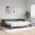 ZEYUAN p&auml;evavoodi pikendatav tumehall 100 x 200 cm kangas, diivanvoodi, p&auml;evavoodi, diivanvoodi, diivanvoodi, diivanvoodi, teismeliste voodi, voodiraam, voodi diivanil