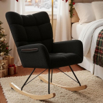 Clevich kiiktool elutoa kiiktool Teddy kangast pehmendusega puidust liuete ja metallist jalgadega elutuppa lastetuppa magamistuppa Maksimaalne koormus 136 kg must