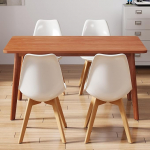 LEPTIS MAGNA Esstisch und 4 St&uuml;hle, moderner wei&szlig;er Esstisch mit St&uuml;hlen f&uuml;r Zuhause, K&uuml;che, B&uuml;ro (schwarz)