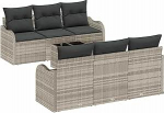 Rantry Garten-Sofa-Set 7 tk Hellgrau 55 x 55 x 37 cm Poly Rattan Model3345592