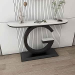 Generisch Moderner, schmaler Konsolentisch mit Metallgestell - Stilvoller Beistelltisch f&uuml;r Wohnzimmer, Flur und Eingangsbereich - 100 cm (Schwarz A)