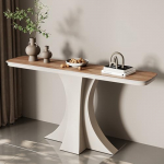 Generisch Moderner Konsolentisch aus schwarzem und wei&szlig;em Eisen mit Steinplattenplatte und eleganten, schmalen Metallbeinen f&uuml;r Eingangsbereich, Wohnzimmer oder Flur. 100 cm pikk.