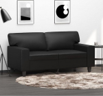 2-kohaline diivan, Lounge diivan, kaasaegne k&uuml;lalissohva, kahekordne diivan, lamamistool, l&otilde;&otilde;gastav diivan, istumism&ouml;&ouml;bel elutuppa, magamistuppa, must, 120 cm, kunstnahast