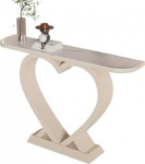 Moderner, einzigartiger Konsolentisch, Sofatisch f&uuml;r den Eingangsbereich aus der Mitte des Jahrhunderts, schmales Herzdesign f&uuml;r Wohnzimmer, Flur, Foyer - Wei&szlig; (47,2 x 11,8 Zoll)