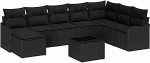 Gartensofa-komplekt 9 tk Schwarz Poly-Rattan Gartenm&ouml;bel Model3345833