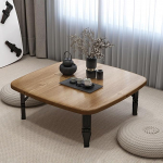 Quadratischer Klappbarer Tatami Couchtisch, Japanischer Bodentisch Niedriger Tisch zum Sitzen Auf Dem Boden, Tragbarer Picknicktisch f&uuml;r Drinnen und Drau&szlig;en(Style 4,80x80x30cm)