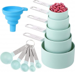 Measuring Spoons Set of 8 Stackable Measuring Cups with Stainless Steel Handle for Dry and Liquid Ingredients