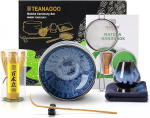 TEANAGOO Matcha teekomplekt, Jaapani teekomplekt, Matcha kauss, Matcha bambusest vispel, labidas, s&otilde;el, Matcha vispli hoidja, Matcha vispli alus, Matcha vispli komplekt N15
