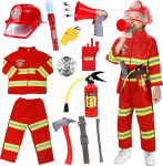 Tacobear Fireman Costume Children's Fire Brigade Role Play Set with Fire Extinguisher Fireman Helmet Firefighter Toy for Children Boys Girls Carnival Halloween Fancy Dress 3 4 5 6 7 8 9 Years