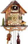 Eble Cuckoo Clock Real Wood Battery Operated Quartz Movement Music Cuckoo Call Half-timbered House 24 cm 60810000