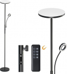 Modlicht 35 W Floor Lamp LED Dimmable Black, 4200 LM Floor Lamp Reading Lamp with Remote Control & Touch Control, 3000-6000 K Uplighter LED with Reading Lamp, Floor Lights for Living Room, Bedroom,