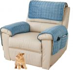 CDPTD Improved Cover for Deck Chair with Pockets, Armchair Cover, Armchair Throws, Relaxing Chair, Armchair Cushion, Relax, 1, 2, 3, 4-Seater Protective Cover, Non-Slip Cover (1 Seat, Type 4)