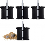 4 x Heavy Duty Black PVC Coated Sand Weight Bags for Pop Up Tents and Gazebos