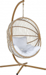 Acri Hanging Chair Beige Rattan with Metal Frame