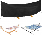 Hammock Cover Tarpaulin, 420D Oxford Rod Hammock Tarpaulin Waterproof for Rod Hammock with Stand and Frame Outdoor, Windproof, Winterproof, UV-Resistant, M - 310 x 17 x 80 cm