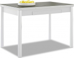 ASTIMESA Extendable Kitchen Table White Frame Graphite Ideal for Small Spaces 90 x 50 cm Extendable 140 x 50 cm