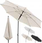 Doppler Rethink p&auml;ikesevari aeda, 200 cm, naturaalne, &uuml;mmargune p&auml;ikesevari r&otilde;dule ja terrassile, 100% taaskasutatud pol&uuml;esterkangast valmistatud j&auml;tkusuutlik vihmavari, katusega r&otilde;du p&auml;ikesevari