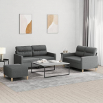 Homgoday 3201577 Sofa-Set f&uuml;r Wohnzimmer und Sofa, modernes Sofaset, f&uuml;r den Garten, Outdoor, Dekoration, 3-teiliges Sofa-Set mit dunkelgrauen Kissen aus Stoff