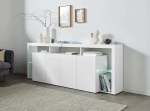 Dmora - Wilmer Chest of Drawers, 4-Door Living Room Buffet, Living Room Chest of Drawers, Modern Chest of Drawers, 100% Made in Italy, 220 x 40 x 80 cm, Glossy White