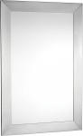 Croydex Parkgate Rectangular Mirror with Brushed Stainless Steel Frame and Hang N Lock Fitting System, 920 x 610 x 19mm