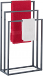 Relaxdays 3 Bar Towel Rail Steel 83 x 46 x 21 cm Free Standing Bath Towel Holder Charcoal Grey