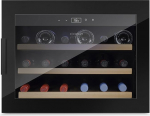 Caso WineSafe 18 EB Black Design sisseehitatud veinik&uuml;lmik kompressioonitehnoloogiaga kuni 18 pudelile (kuni 310 mm k&otilde;rgus), temperatuuritsoon 5-20&deg;C, joogik&uuml;lmik