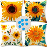 Cirzone Dekoratiivne elutoa padjakate, 45 x 45 cm, 4 tk, ilmastikukindel lina, &otilde;uepadi, Boho dekoratsioon aeda, r&otilde;dule, r&otilde;dule.