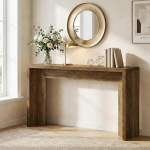 Lailang 140 cm konsoollaud, koridorilaud, kitsas hoiulaud hoiuruumiga, puidust konsoollaud, sissep&auml;&auml;sulaud, elutuba, eriti pikk konsoollaud, 140 x 30 x 80 cm, rustikaalne pruun