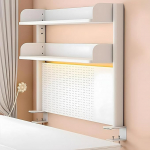 Klammerdatav laudade korraldaja riiul, 2-tasandiline kontori arvutilaua tarvikud laudade riiulite hoidmise riiul kontorisse, kodukontorisse, kooli (valge, 60 x 95 cm)