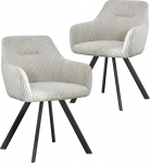 B&D home&reg; Cyrus s&ouml;&ouml;gitoa toolid, 2 tooli - Polsterdatud toolid k&auml;etoega, Corduroy kangas, helehall, tugev metallist raam, must, modernne t&ouml;&ouml;stuslik v&auml;limus k&ouml;&ouml;ki, s&ouml;&ouml;gituppa ja elutuppa.