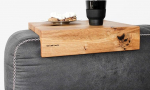 holzblock Coffy Premium Wooden Sofa Tray, Armrest Rest, Sofa Butler, Couch Shelf, Drink Holder for Coffee and Tea, Wooden Tray Sofa, Couch Tray Made of Oak, Nut (Oak, 15 cm)