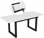 S&ouml;&ouml;gilaud K&ouml;&ouml;gilaud pikendatav 140/180 x 80 cm, Industrial Style s&ouml;&ouml;gilaud K&ouml;&ouml;k s&ouml;&ouml;gilaud K&ouml;&ouml;k, kohvilaud vaba aja veetmise laud, kaasaegne lihtne s&ouml;&ouml;gilaud rauast, valge + must